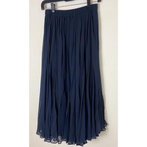 New With Tags BlackTie Neiman Marcus Formal Silk Long Full Navy Skirt Size 4 - Picture 5 of 13